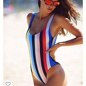 Striped one piece swimsuit - Solid and Stripe
